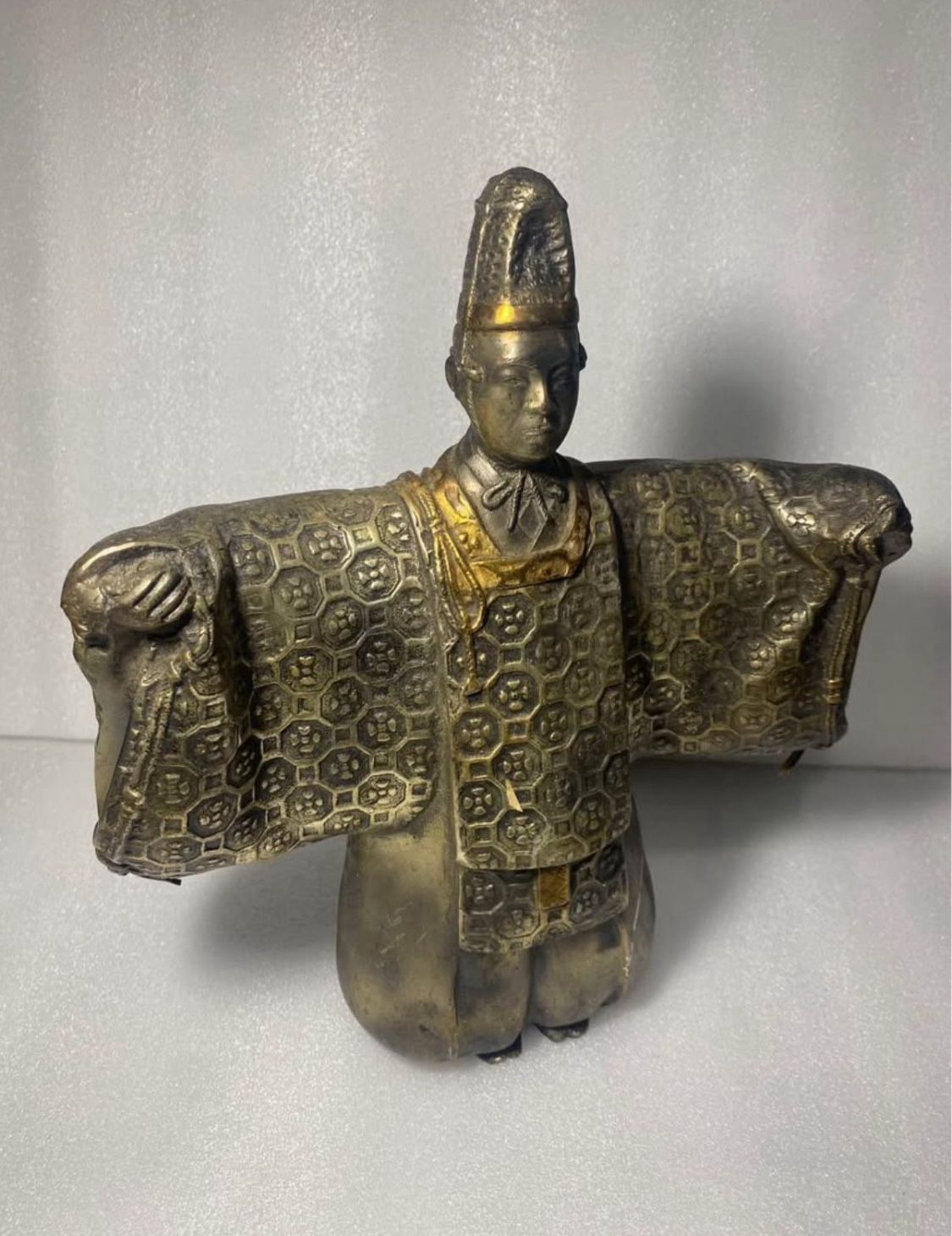 Vintage Heavy 14 LBS Japanese Kabuki Dancer Bronze/Brass Metal Statue Figure