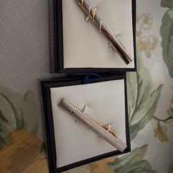 2x - silver and gold Tie clips - Stafford