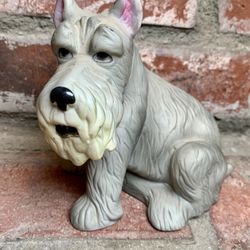 Fine Porcelain Aldon Schnauzer Realistic Looking Large figurine