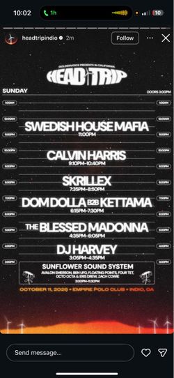 Backstage Access Artist guest Sunday Ticket $800