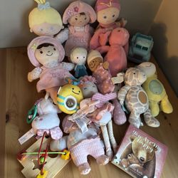 Baby Toddler Girls Developmental Toy Lovey Doll Lot Crinkle Rattle Chew Play 