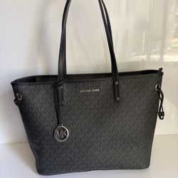 Michael Kors Jet Set Travel Large Logo Black Tote Bag
