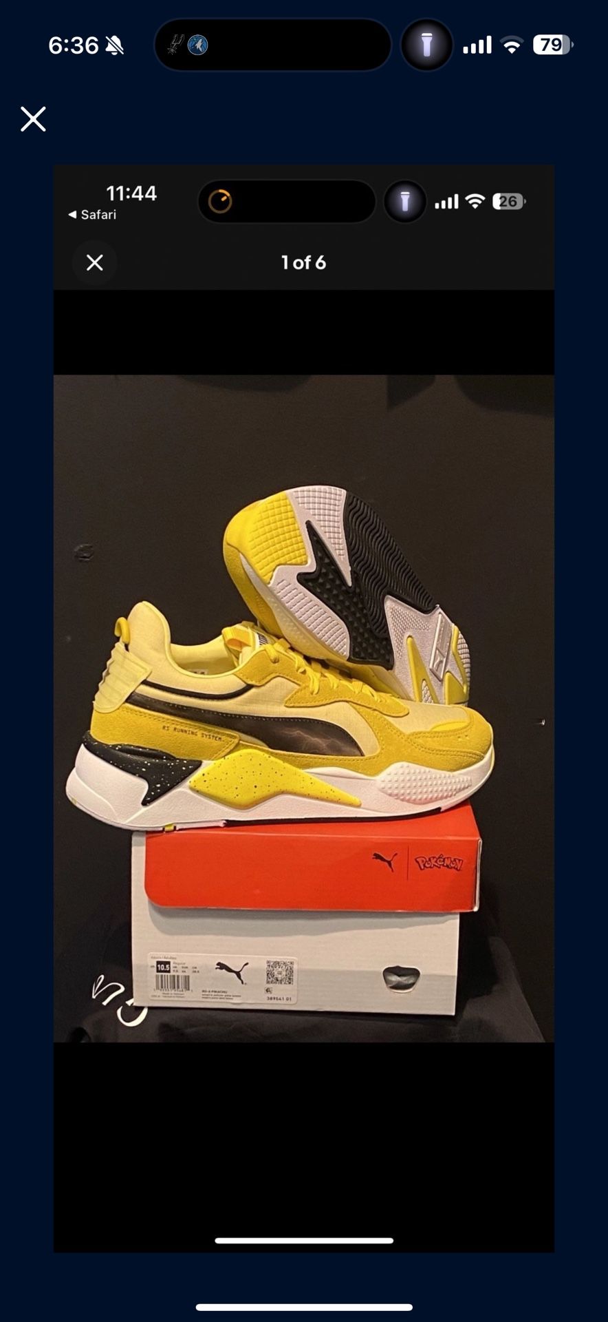 Pikachu Limited Puma Collab Size 10.5