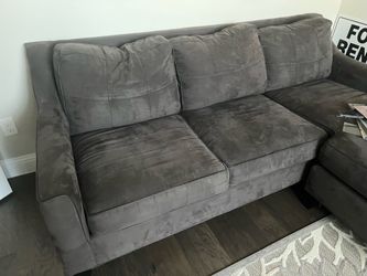 Gray Microfiber Sectional Sofa