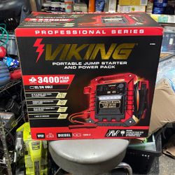 Viking 3400 Peak Amp Pro Portable Car Battery Jump Starter and Power Pack