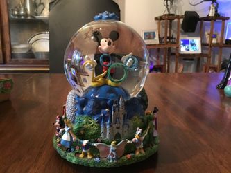 Mickey Mouse, snow globe and music box