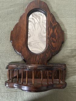 Mens vintage shaving mirror and shelf