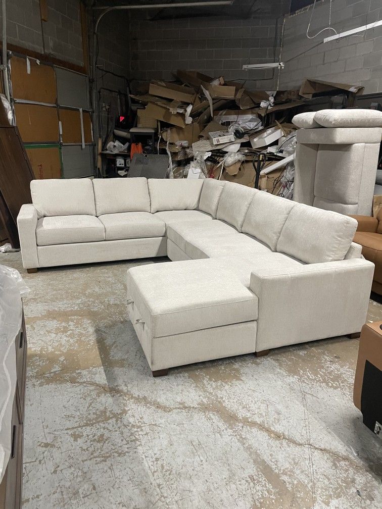 Large Beige Sectional Couch