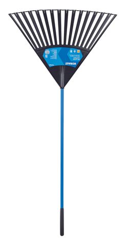 30-in Plastic Lawn and Leaf Rake, Fiberglass Handle