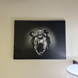 Nirvana Canvas Wall Art - Large Black & White Band Print