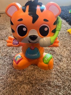 Fisher-Price Link Squad Bop & Groove Tiger Baby Learning Toy with Music & Lights