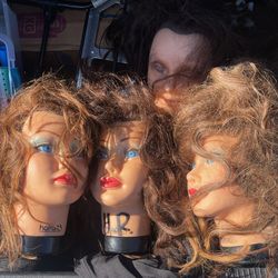 Cosmotology Items, Batty Doll Head, Ana Virgin Hair, And Hair Rods