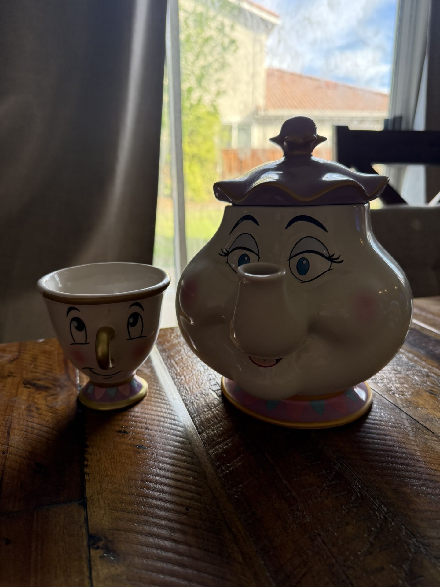 disney mrs potts and chip tea set