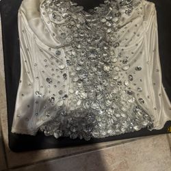 Vintage Carnival Strapless bustier rhinestone diamond corset custom made top