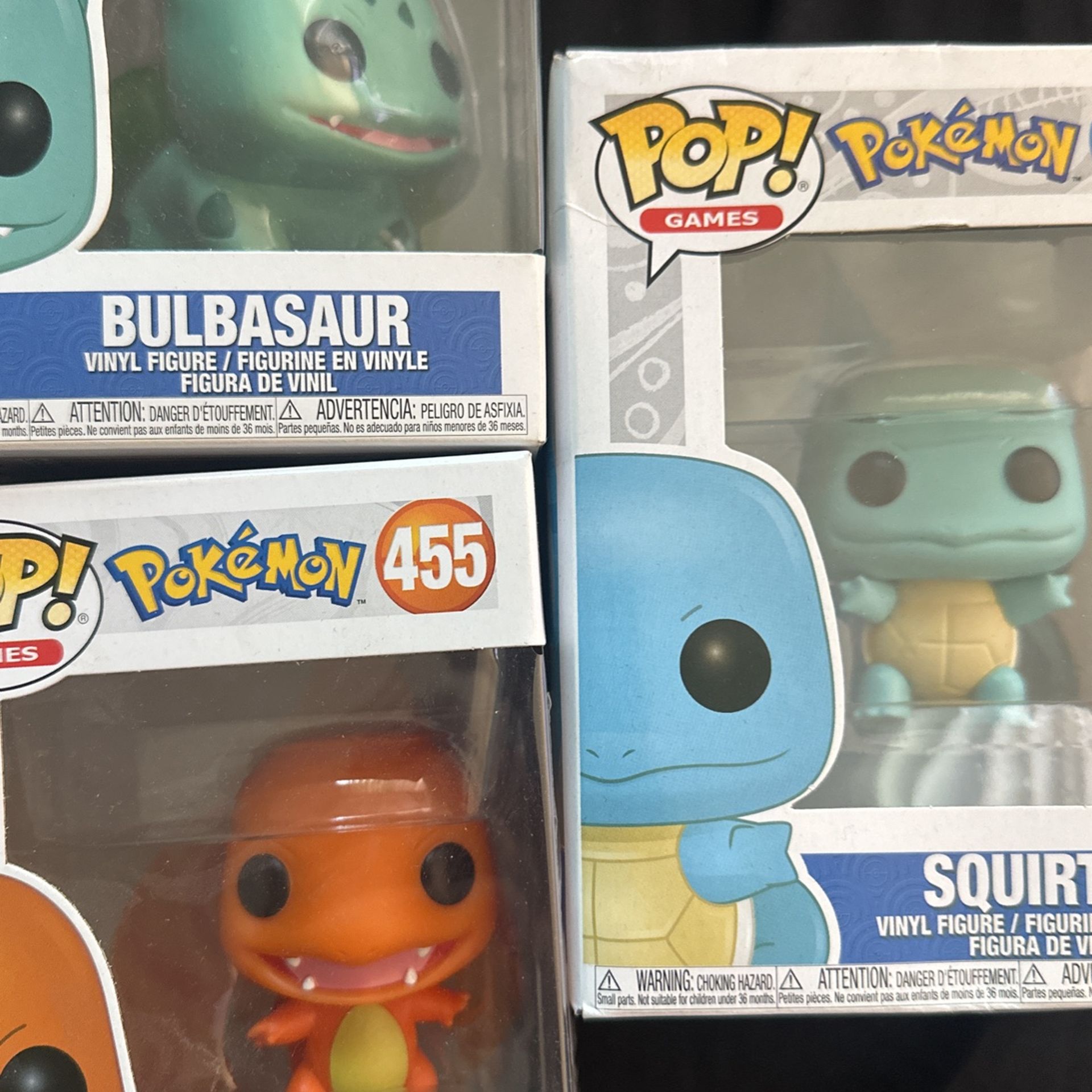 Pokémon Funko Pop Lot Three Starters