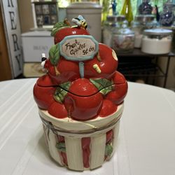  Vintage Apples In A Basket Cookie Jar
