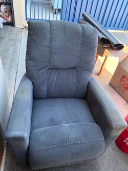 Blue Fabric Recliner Armchair