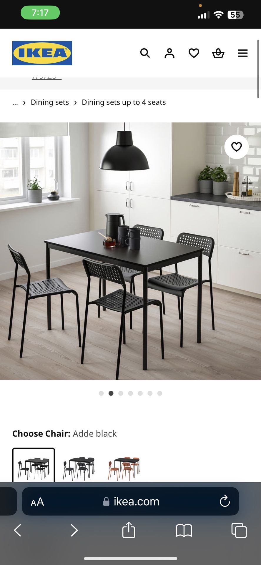 IKEA Table black And IKEA chair