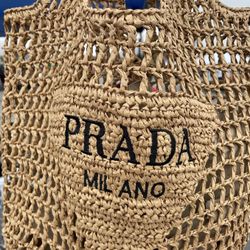 Prada Raffia Tote Bag