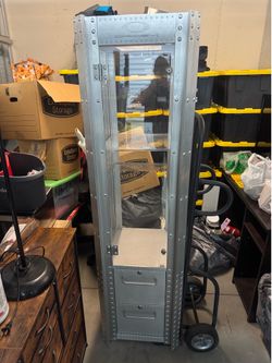Vintage Oakley Retail Store Display Case / Cabinet - Glass Shelves - Aluminum Tower - Collector Display