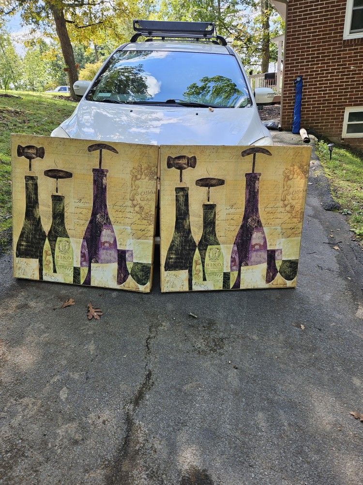 2 Large Wine Art Pictures. Susan Winget