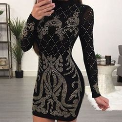 Black Beaded Dress Size Small