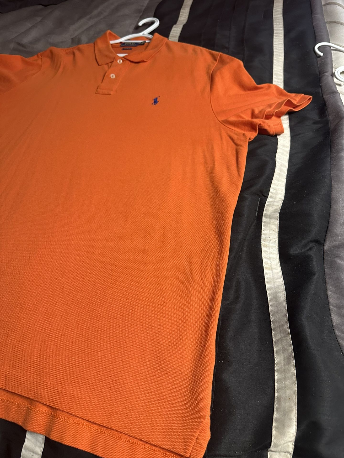 Ralph Lauren Polo Men's Orange Polo Shirt Classic Fit Short Sleeve (XXL)