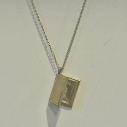 Vintage Gold Tone Square Locket Necklace