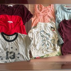 Girl’s Clothes Tshirts Blouses Lot Size Med-Large 8pc