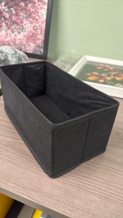 Black Fabric Storage Bin Organizer Box