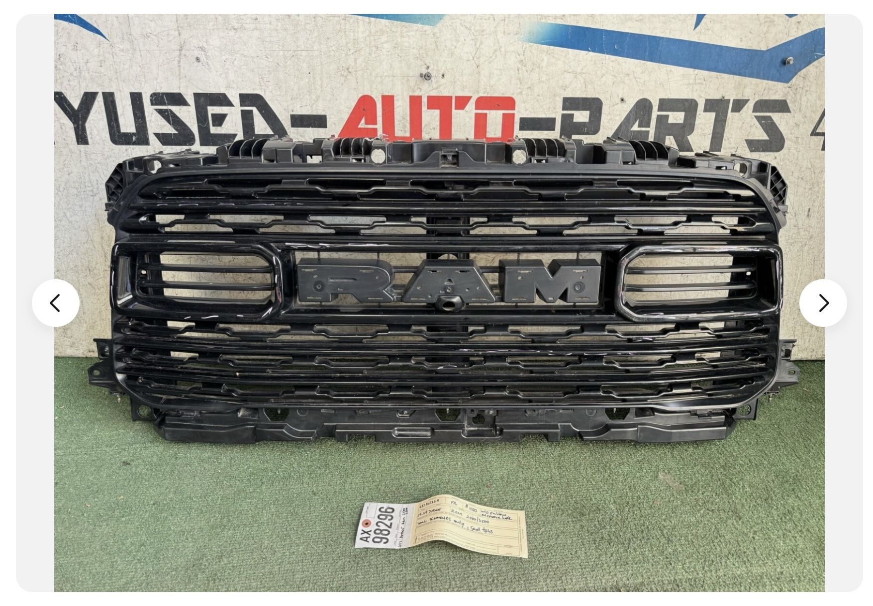 2019 - 2020 - 2024 DODGE RAM 2500 3500 FRONT GRILLE OEM AX98296 w/camera hole