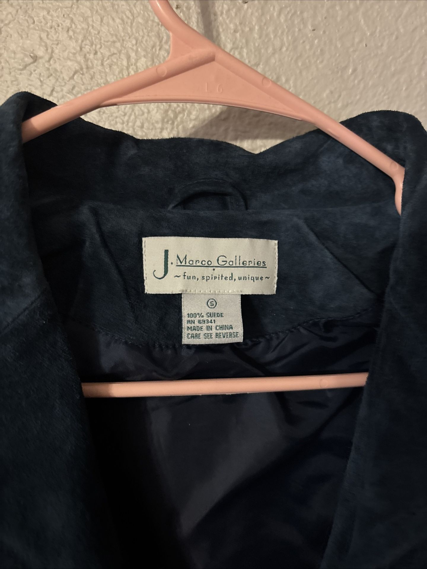 J. Marco Galleries Blue Suede Coat