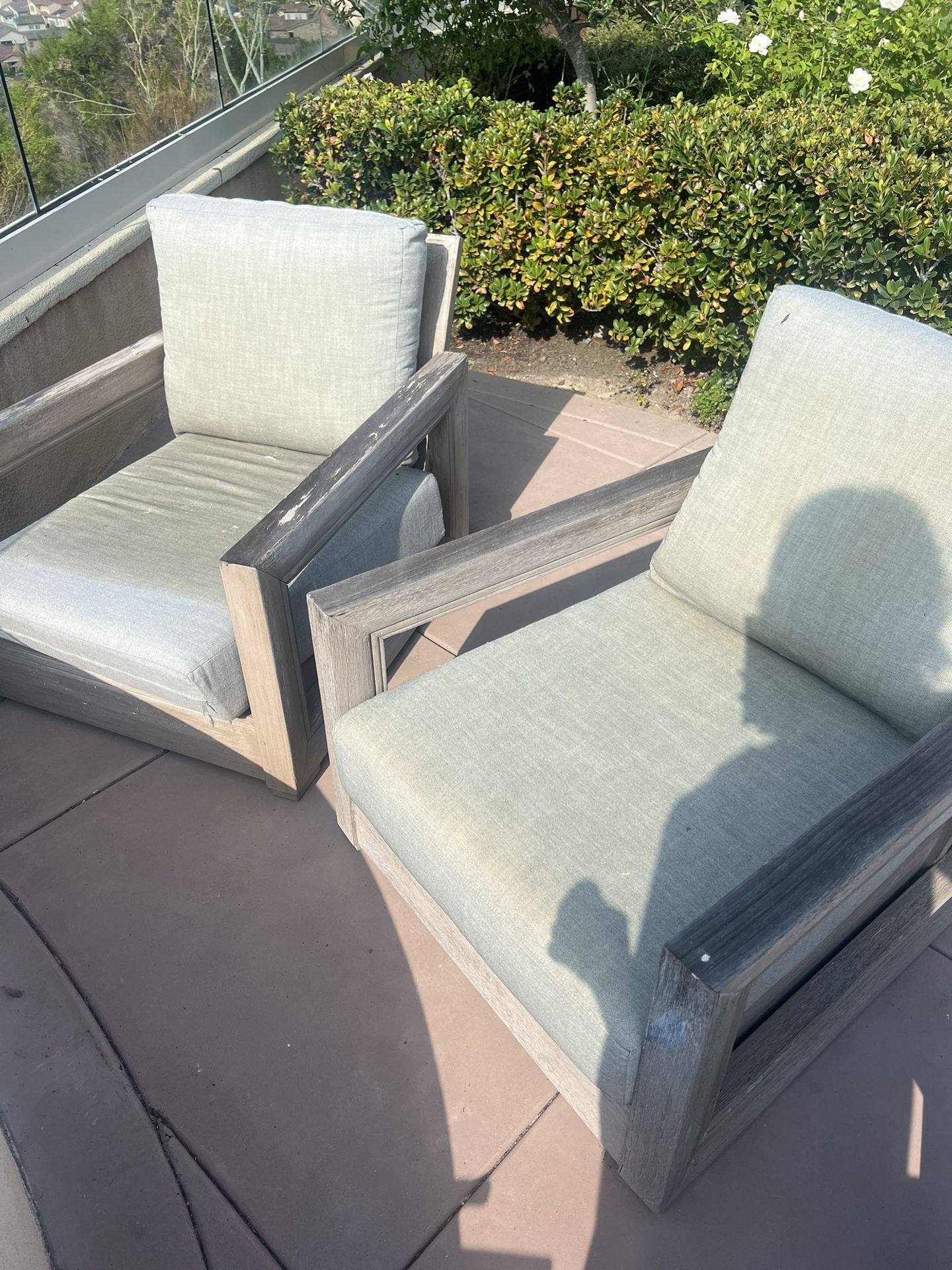 Two Restoration Hardware Costa Mesa Backyard Chairs