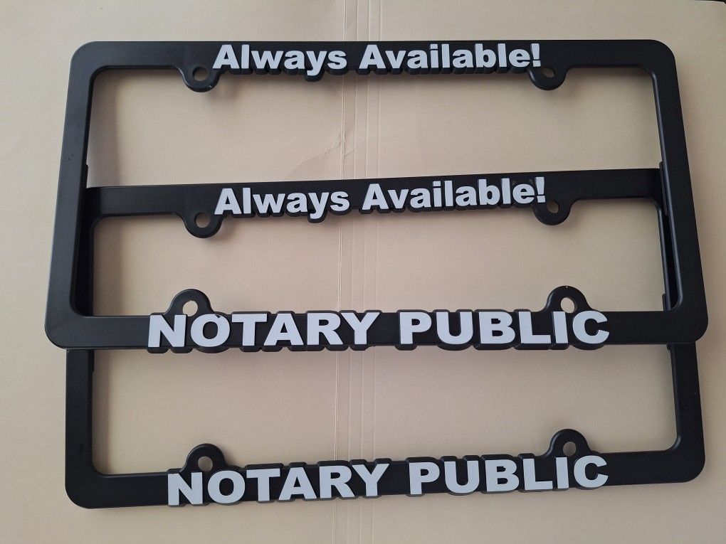 Notary Public License Plate Frames