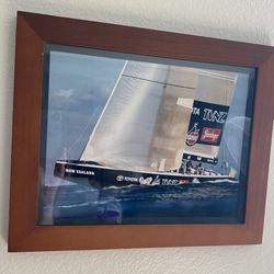 1995 America’s cup , New Zealand’s winning boat, Black Magic, 11 X 14 Framed !!