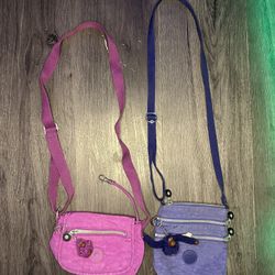 Kipling Shoulder crossbody small purse pink 9 x 6 x 3 Bundle  