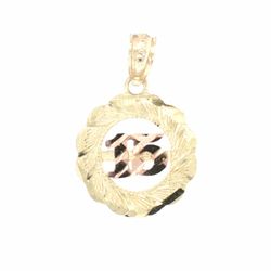 Woman’s Ladies 10kbTwo Toned Rose Yellow Gold Diamond-Cut Number 15 Round Quinceanera Pendant for Necklace GP3137030