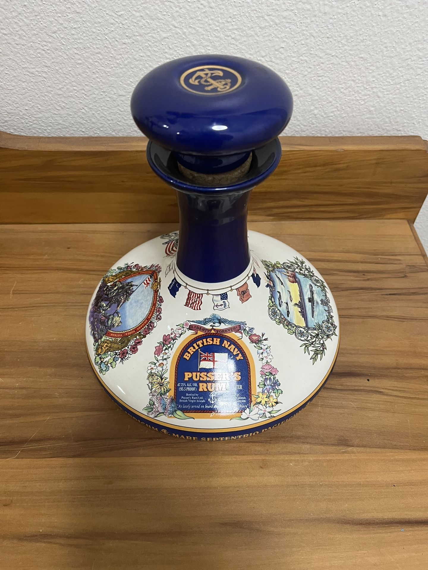 Vintage 1 Liter Pusser's US Navy/USMC John Paul Jones Decanter