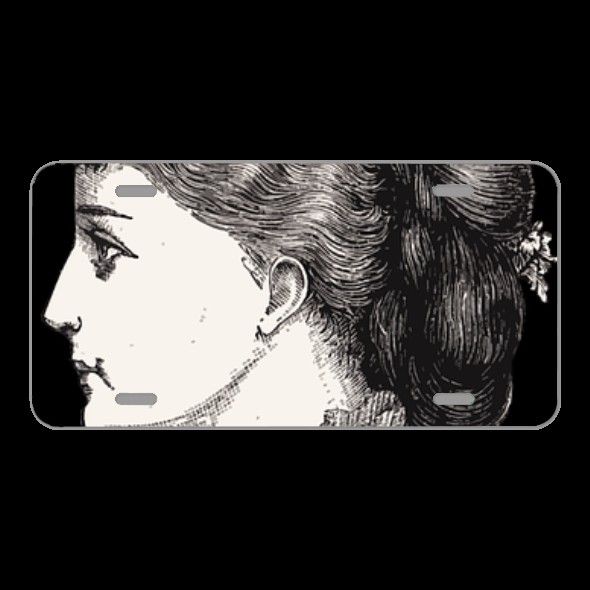 License Plate Novelty Car Front Woman Lady 1920 Vintage Beauty
