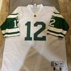 Reebok NFL Vintage Throwbacks New York Jets Joe Namath #12 White Green Jersey, 2XL