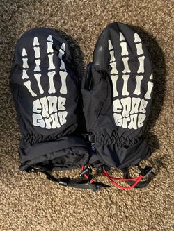 Crab Grab Skeleton Snow Mittens