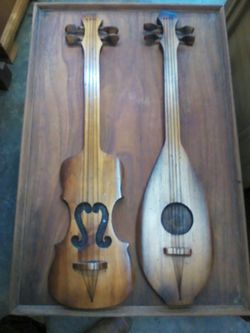 Violin and guitar wall decor set