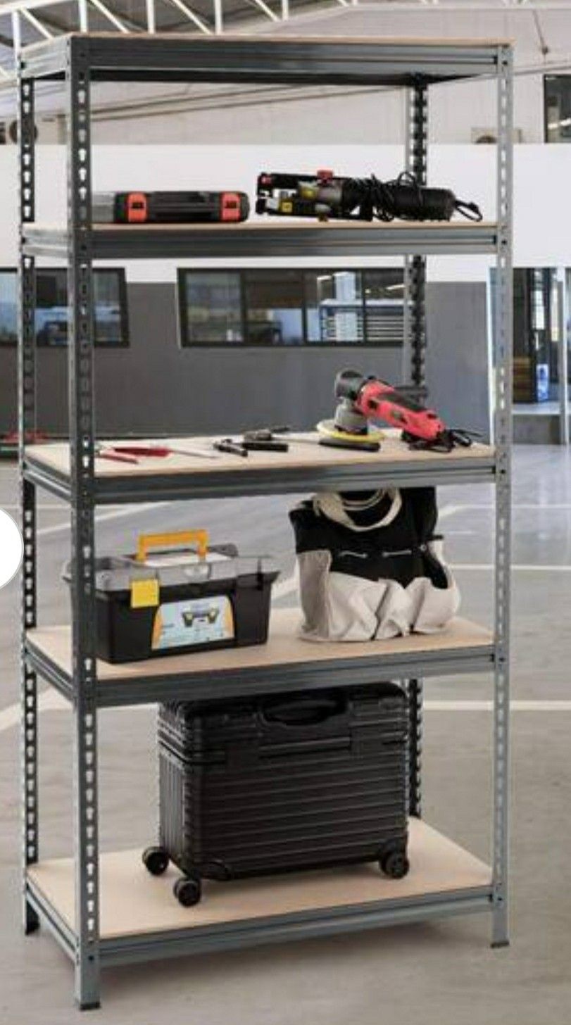 Garage Storage Steel Metal And Wood Shelving Unit