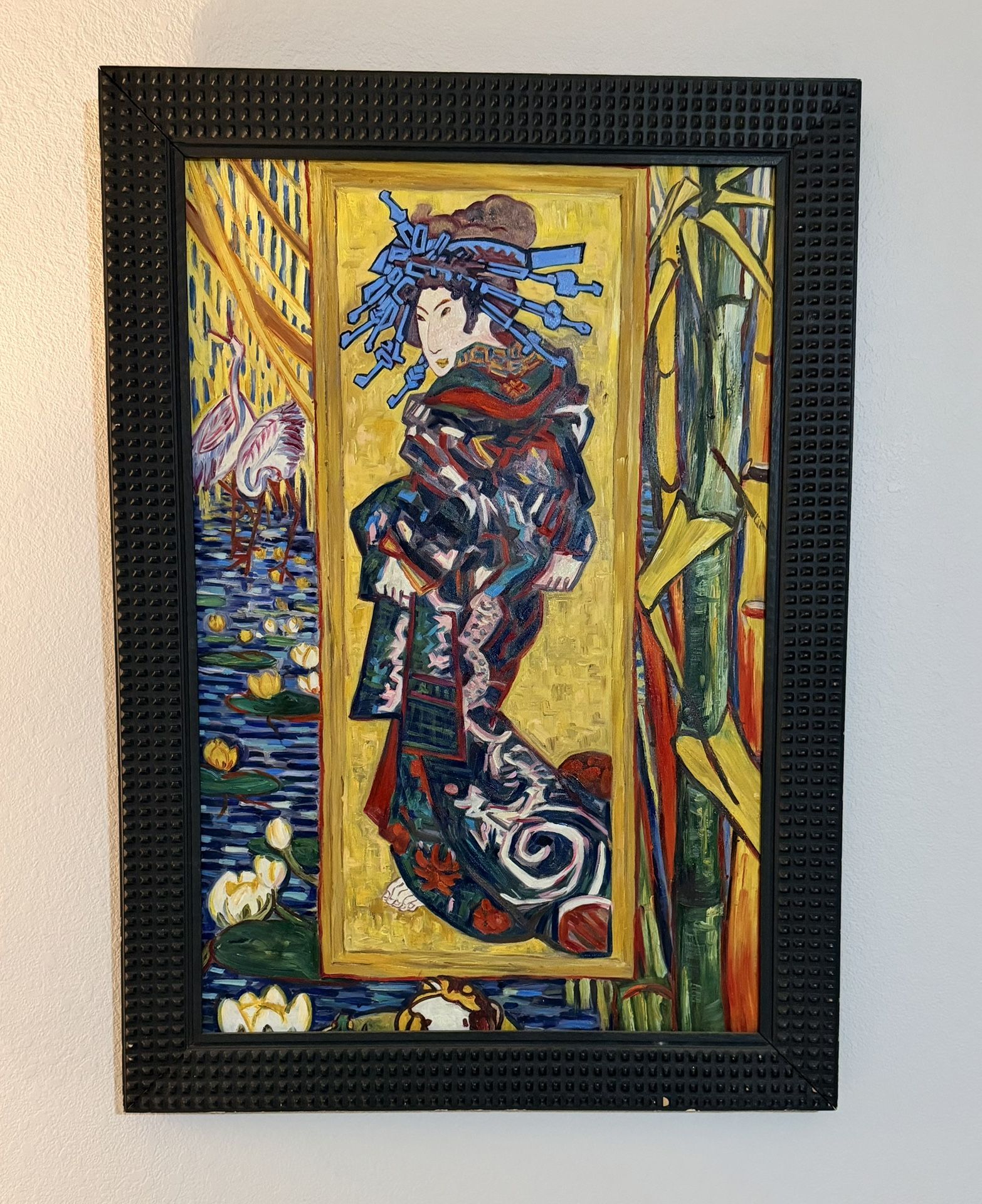 πΈ Elegant Japanese Geisha Wall Art β Large Framed Painting 30β x 40β