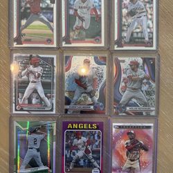 9 card Angels rookie lot Jose Soriano Neto Schanuel Christian Moore