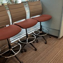 Adjustable High Counter Chairs. Set Of 3