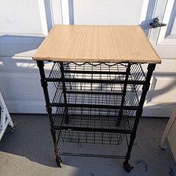 Cabinet Rolling Cart With Lock On Wheels 