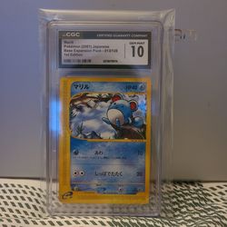 CGC 10 Japanese 1st Edition Marill 2001 Base Expansion Pack 013/128