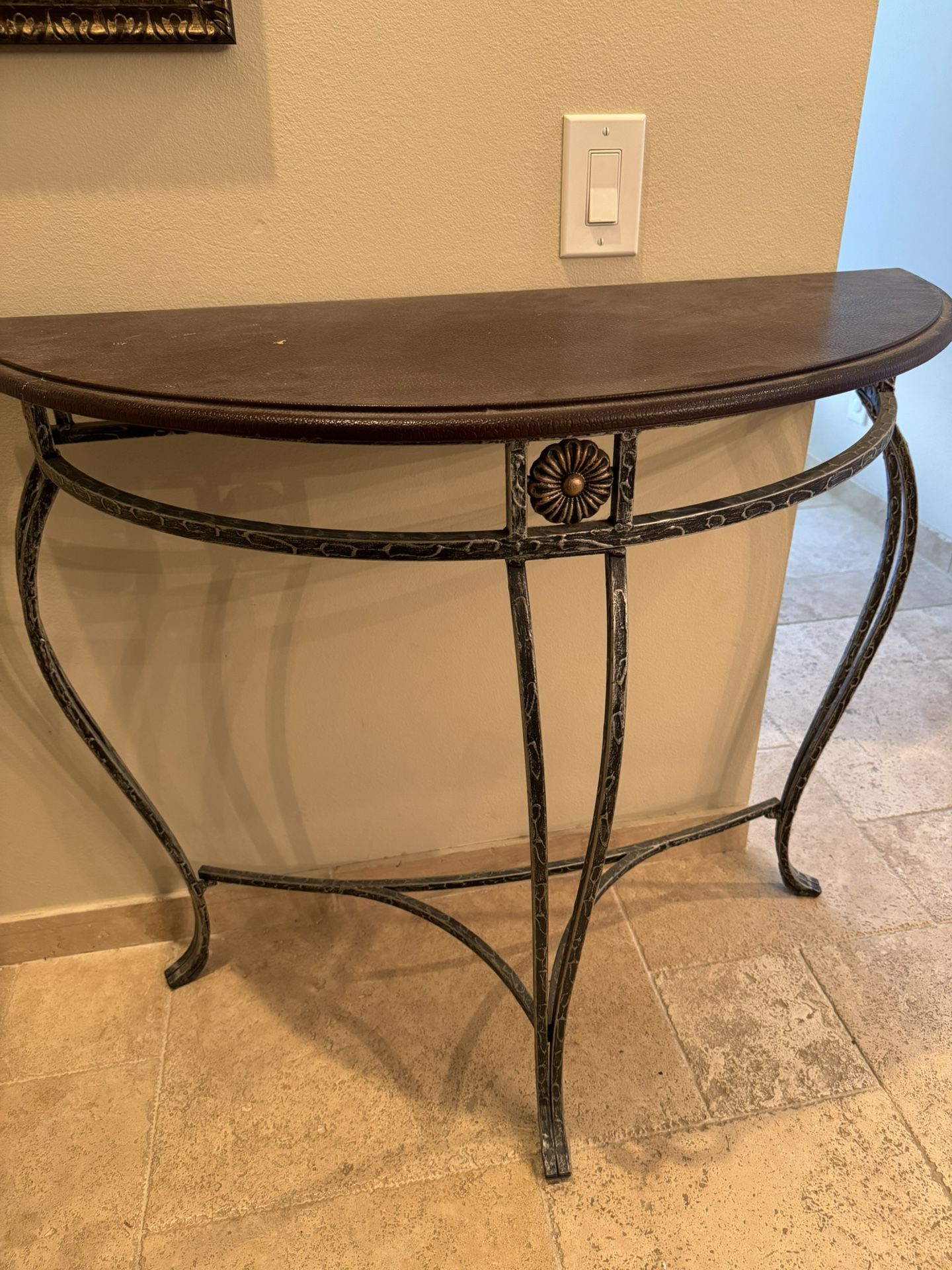 Vintage Half Moon Console Table