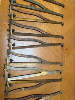 10 Vintage Heavy Duty Solid Brass Shelf Brackets
